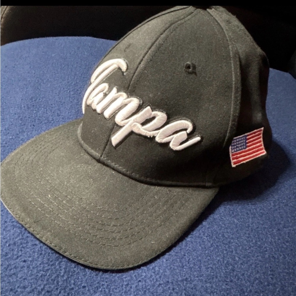 Black Tampa Cap with American Flag Patch